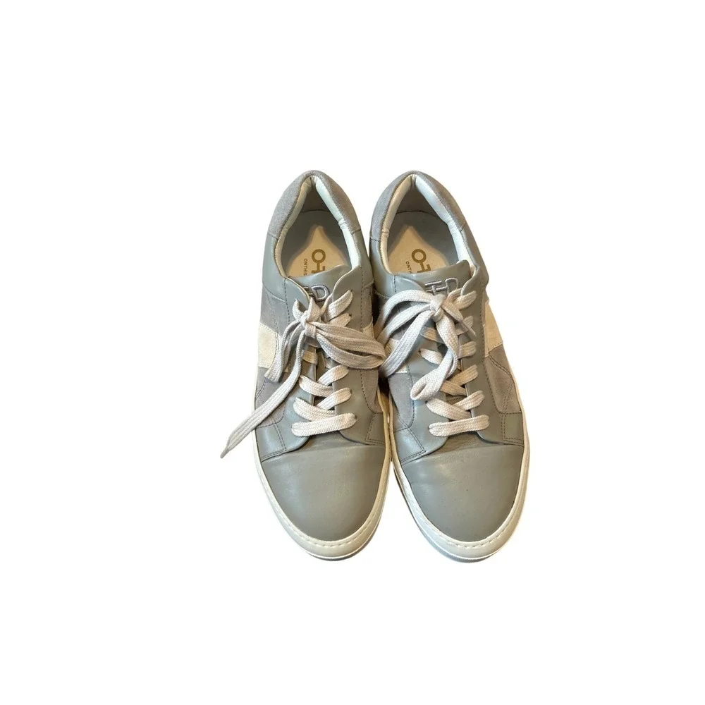 OTD On This Day Mens Grey Leather Suede Low Top Sneakers Made in Portugal Size 9